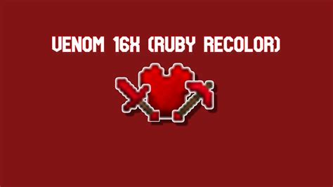 Venom 16x Ruby By Viprah Mcpe Be Aesthetic Pvp Texture Pack