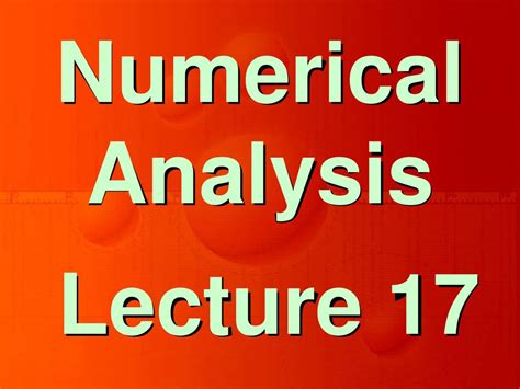 Numerical Analysis Lecture Ppt Download