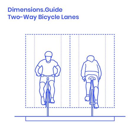 Two Way Bicycle Lanes Are Shown With The Measurements For Each Bike