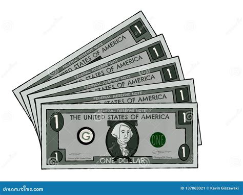 Drawing Of Us Dollar Bills Stock Illustration Illustration Of