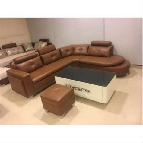 L Shape Leather L Shaped Corner Sofa Set, Back Style: Pillow Back at Rs ...