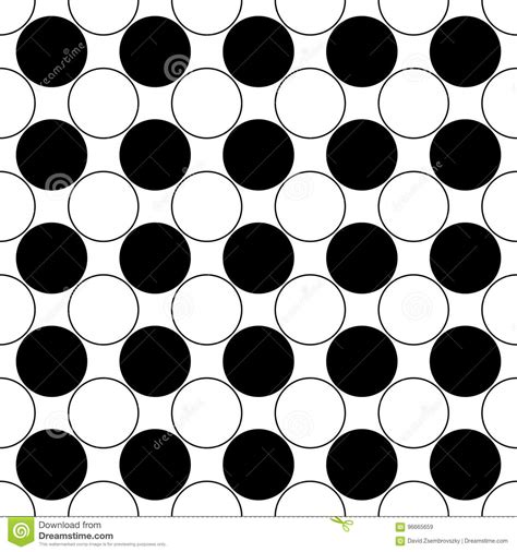 Repeating Abstract Black And White Circle Pattern Simple Vector