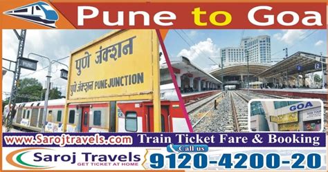 Pune To Goa Train Ticket Price Booking Saroj Travels