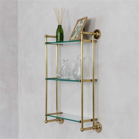 Otto Antique Gold Three Tier Glass Shelf Unit Glass Shelving Unit Glass Shelves Glass