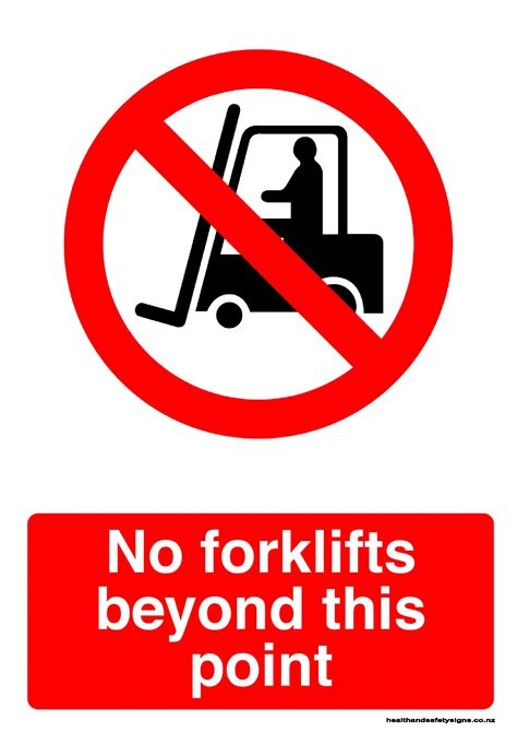 No Forklifts Beyond This Point Prohibition Sign Health And Safety Signs