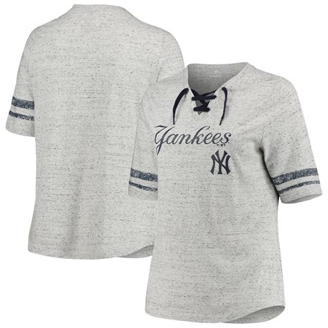 MLB New York Yankees Fanatics Branded Women's Plus Size Lace-Up T-Shirt ...