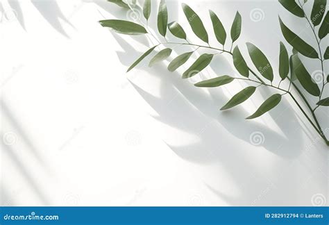 Leaf Shadow On Wall Blur Background Nature Tropical Leaves Tree Branch And Plant With Sunlight