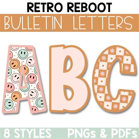 Groovy Retro Bulletin Board Letters Letter Clipart Printable Bulletin