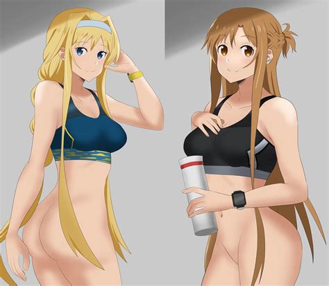 Xbooru Girls Alice Schuberg Alluring Amber Hair Ass Asuna Sao