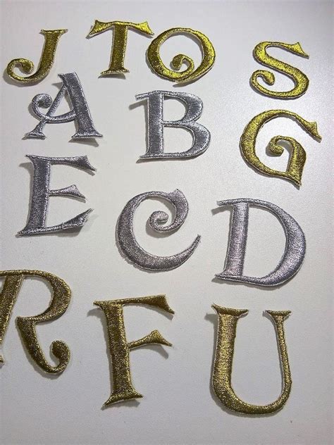 Embroidered Letters Iron On Letters Metallic Letters Etsy