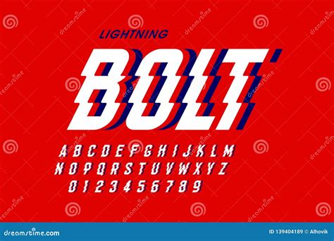 Lightning Bolt Style Font Stock Vector Illustration Of Flash 139404189