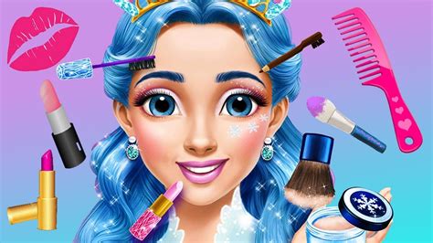 Fun Girls Care Games Princess Gloria Ice Salon Frozen Makeup Dress Up