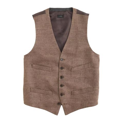 Ludlow Vest In Wide Herringbone Italian Linen J Crew