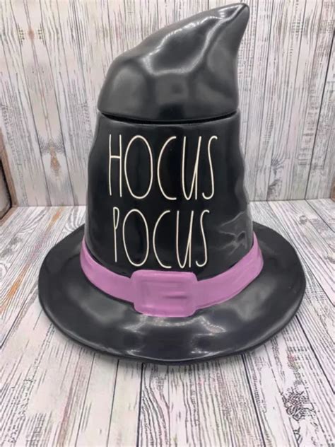 RAE DUNN HOCUS Pocus Halloween Witch Hat Canister Cookie Jar Black