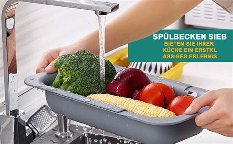 Kueche Ausziehbar Spuele Sieb Spuelbecken Küche Faltbar Nudelsieb