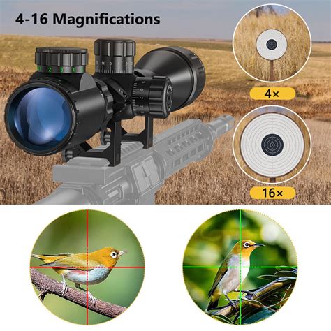 X Aoe Rifle Scope Red Green Illuminated With Turret Sunshade