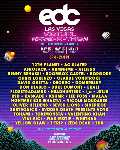 Lineup Revealed For This Weekends Edc Las Vegas Virtual Rave A Thon