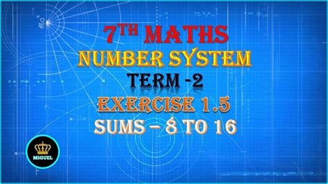 Th Std Maths Term Chapter Number System Exercise Sums