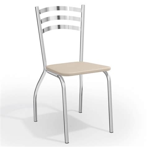 Cadeiras Kit 4 Cadeiras Portugal Cromada Nude Kappesberg