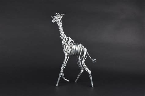 Giraffe — Drawn Metal Studios Wire Art Sculpture Clay Sculptures Wire