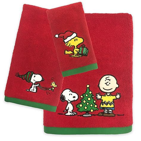 Peanuts Holiday Hand Towel Multi Christmas Hand Towels Charlie Brown