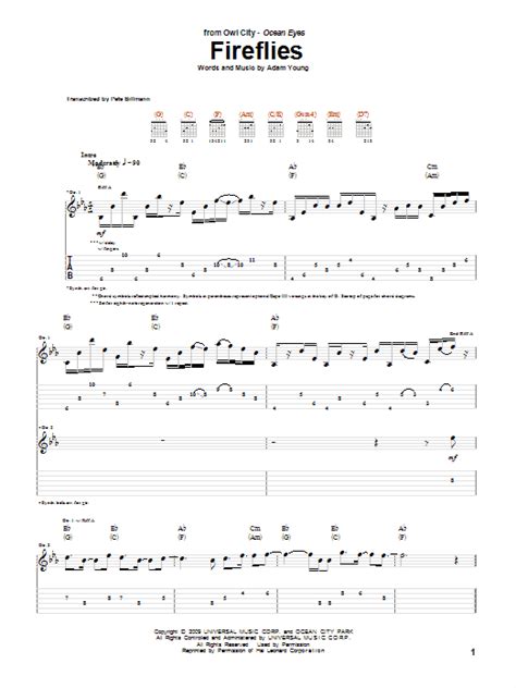 Fireflies by Owl City - Guitar Tab - Guitar Instructor