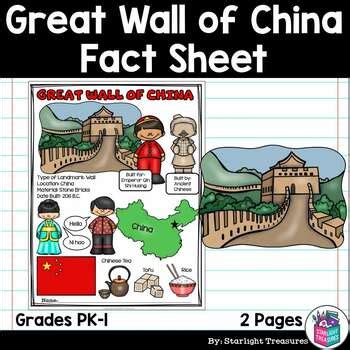 Great Wall Of China Fact Sheet For Early Readers World Landmarks