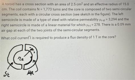 Solved A Toroid Has A Cross Section With An Area Of Cm Chegg