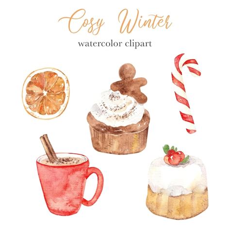 Premium Vector Watercolor Set Of Winter Cozy Elements