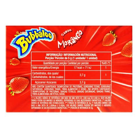 Chiclete Morango Bubbaloo Caixa 300g 60 Unidades Tateno Supermercado