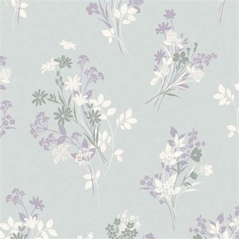 Laura Ashley Laura Ashley Igerna Pale Duck Egg Blue Removable Wallpaper