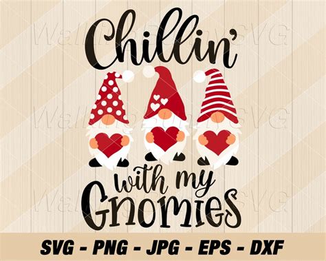 Chilling With My Gnomies Svg Png Layered Christmas Gnomes Etsy