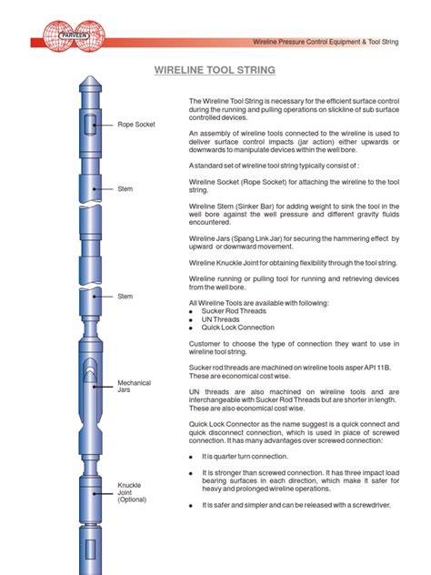 wireline tool string  equipment mechanical engineering
