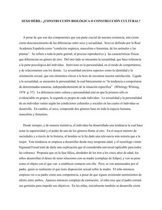 Ensayo Sexo Y Personalidad Pdf