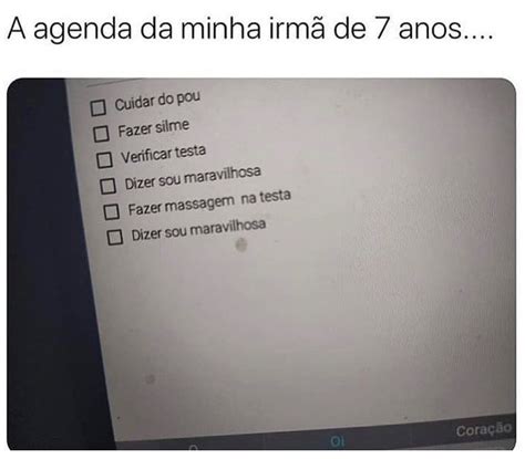 A Agenda Da Minha Irm De Anos Cuidar Do Pou Fazer Silme