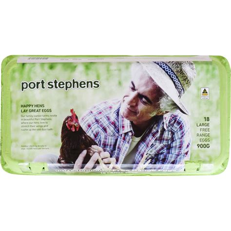 Port Stephens 18 Large Free Range Eggs 900g Woolworths