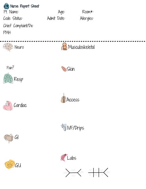 Icu Nurse Report Sheet Day Shift And Night Shift Nurse Report Sheet