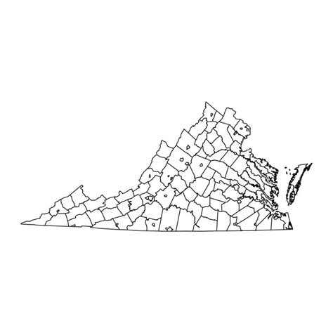 Virginia state map with counties. Vector illustration. 25452035 Vector ...