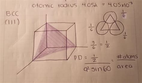 Solved I Need The Planar Density Of Bcc Based Of The Chegg