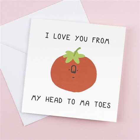 Love You To Ma Toes Greeting Cards Funny Romantic Birthday Etsy