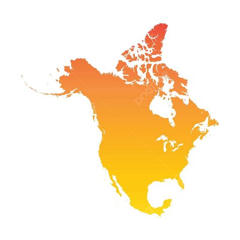 North America Map Colorful Orange Vector Illustration White Nation ...