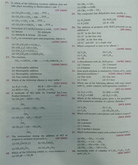 Hydrocarbons Mcqs Class All About Chemistry