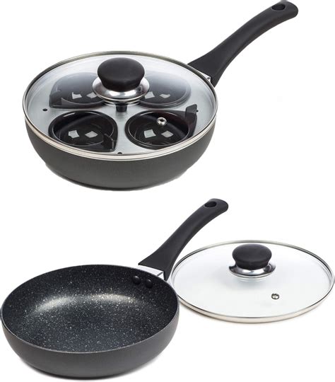 Chefmate Egg Poacher Pan Poached Egg Boiler And Non Stick Frying Pan