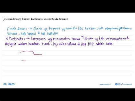 Jelaskan Konsep Hukum Kontinuitas Dalam Fluida Dinamik YouTube