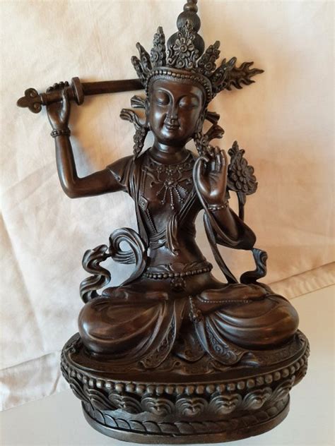 Belle Statue En Bronze De Manjushri Bronze Patin N Pal Catawiki