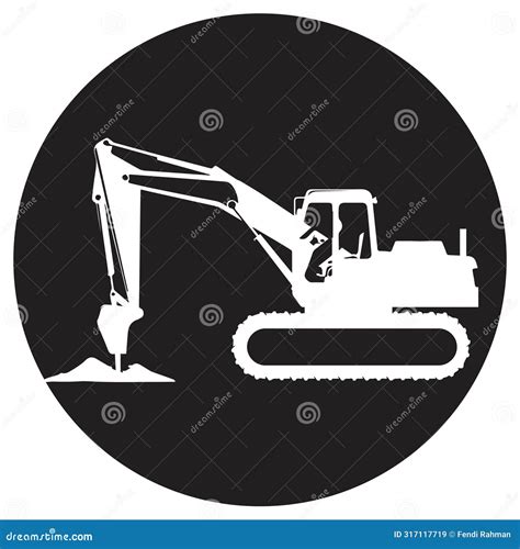 Excavator Heavy Equipment Vehicle Icon Stock Illustration