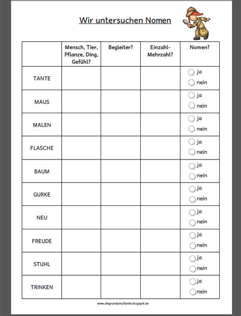 Nomen Erkennen Arbeitsblatt