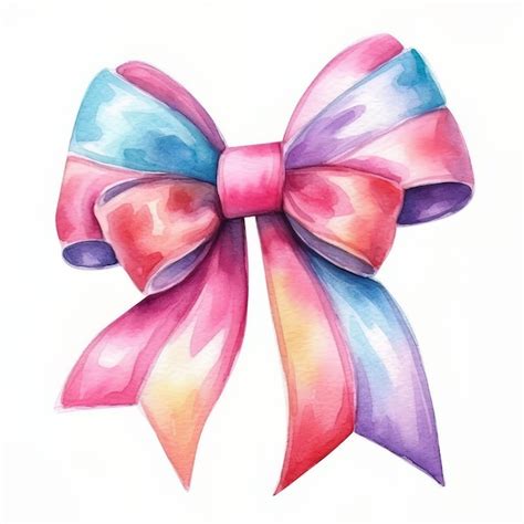 Pink Bow Watercolor Tattoo