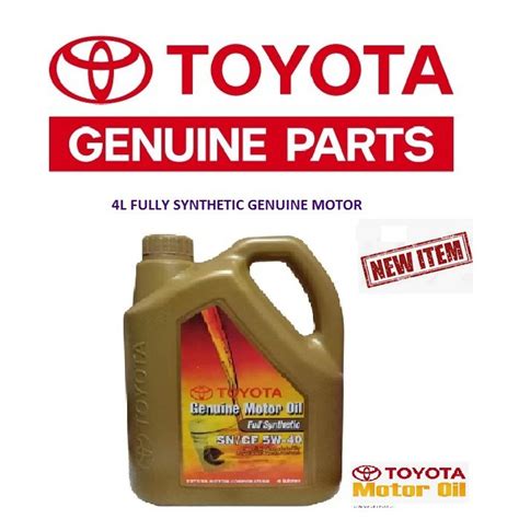 Toyota Genuine Motor Oil Full Synthetic 5w 40 4l 1 Gallon90 Shopee