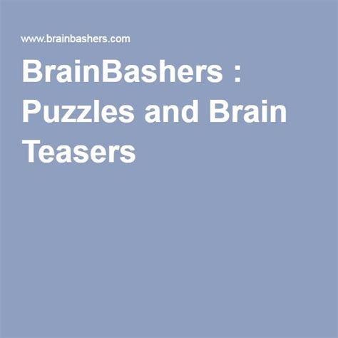 Puzzles and Brain Teasers | Brain teasers, Teaser, Puzzles